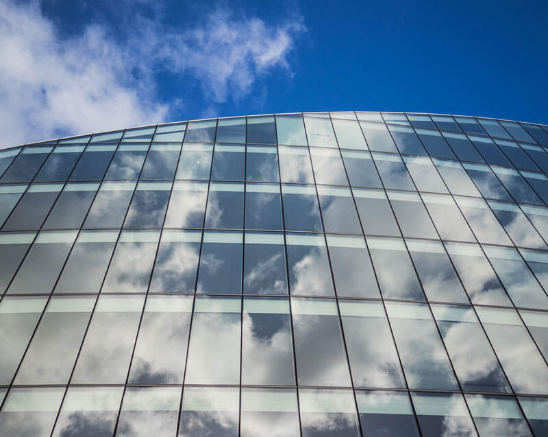 Glass office reflection